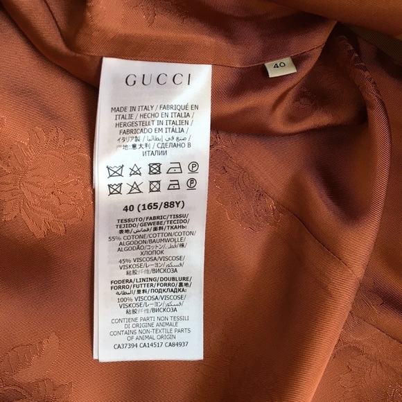 GUCCI 619323 Long Faille Vest Waistcoat -Light Brown -Size 40 / M -NWT - Picture 4 of 12